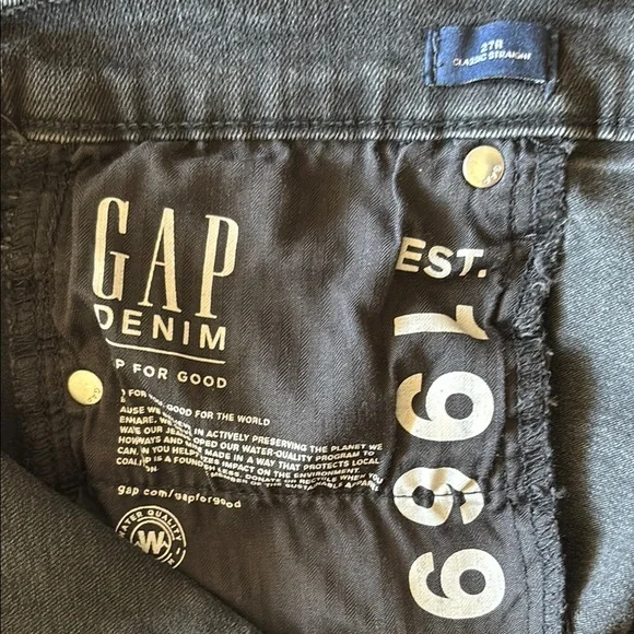 GUC size 27 R classic straight washed black midrise jeans - Picture 3 of 6